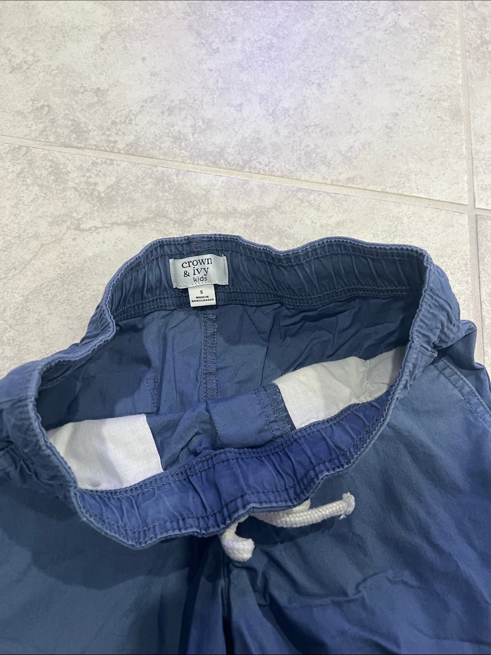 • Crown & Ivy Kids Casual Drawstring Shorts - slate blue, size S • - Picture 3 of 4